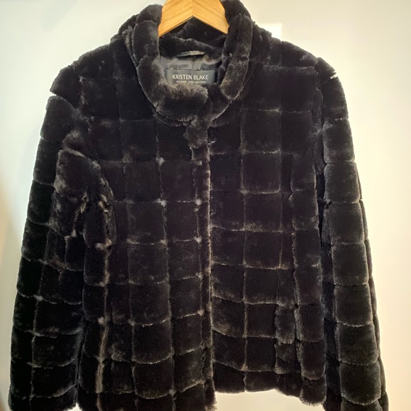 Kristen Blake Faux Fur Jacket Coat XS Black - Picture 5 of 12